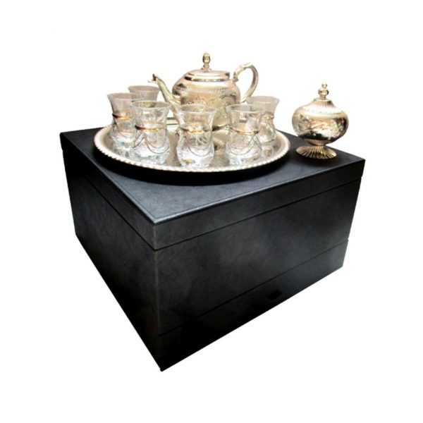Coffret Artisanat Mauresque Fait Main – Bois Et Métal Argenté – Décoration Ethnique Unique