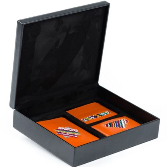 Coffret set en cuir personnalisé artisanal maroc