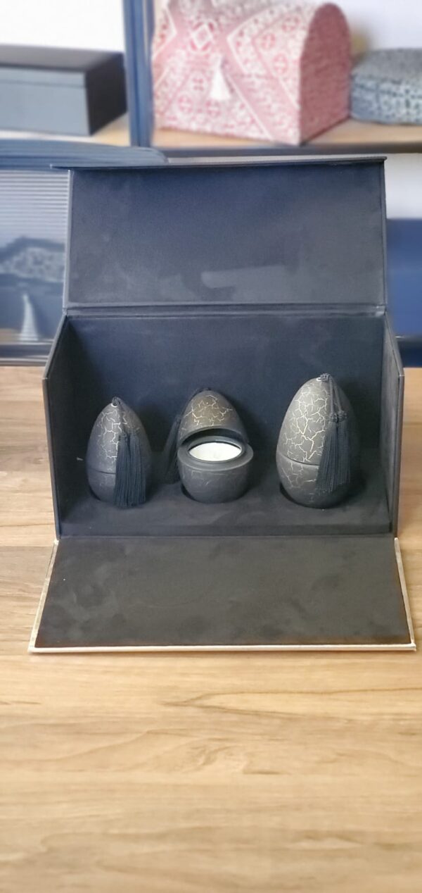 Coffret de Bougies Artisanales en Forme d'Oeufs Craquelés