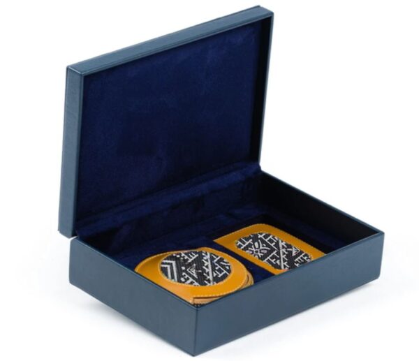Coffret de Portefeuilles Artisanaux Marocains - Cuir Véritable et Motifs Géométriques
