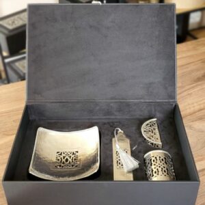 Coffret de Produits Artisanaux en Cuivre Argenté - Décoration Marocaine Traditionnelle
