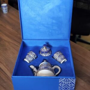 Coffret de Service à Thé en Céramique Artisanale Marocaine