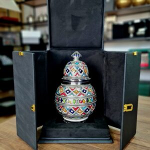 Vase Artisanal Marocain en Céramique Émaillée - Élégance Multicolore et Cadeau d'Exception
