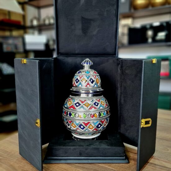Vase Artisanal Marocain en Céramique Émaillée - Élégance Multicolore et Cadeau d'Exception